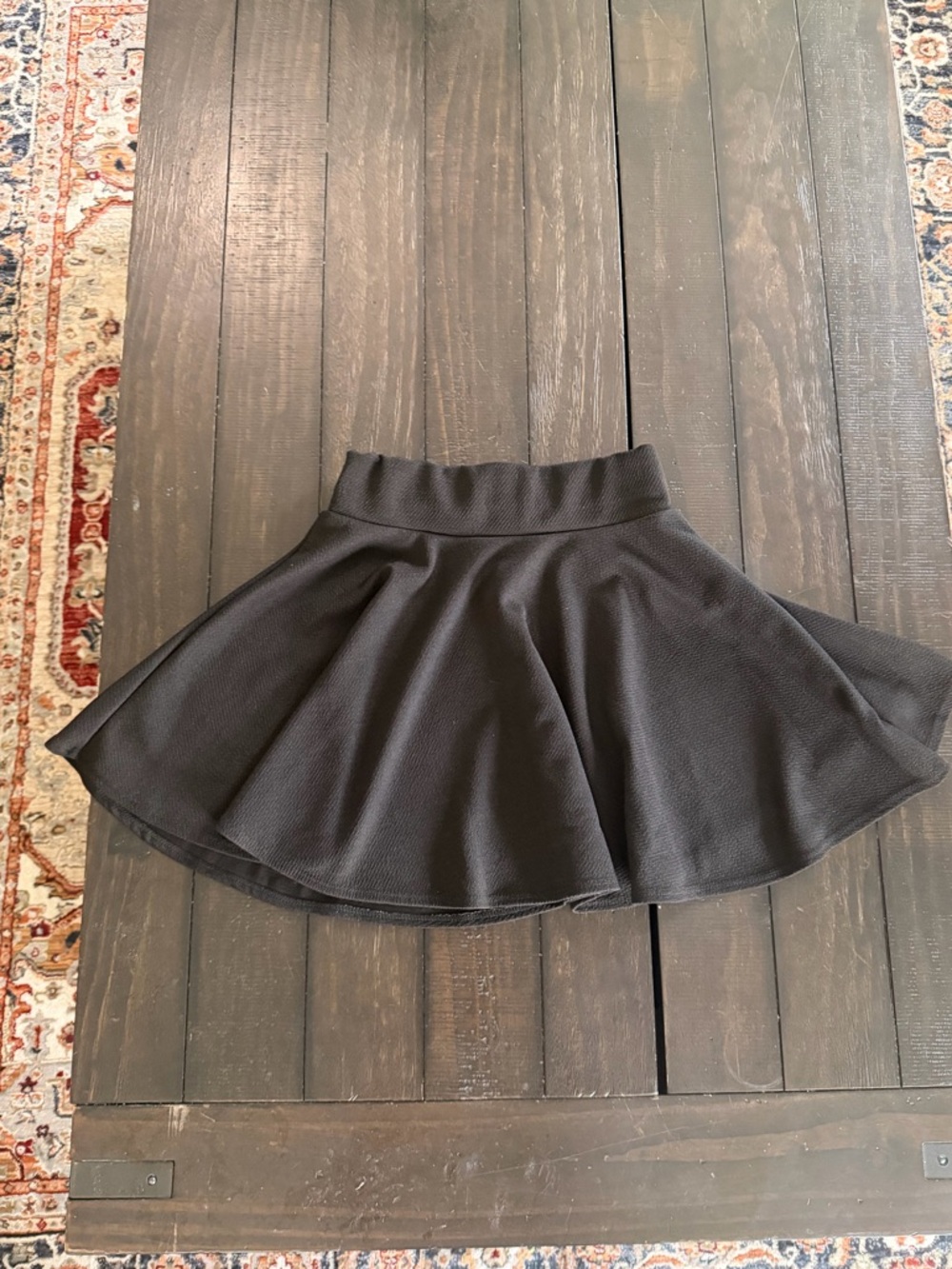 Black Flowy Skater Skirt | High Waisted Flare Mini | Size S